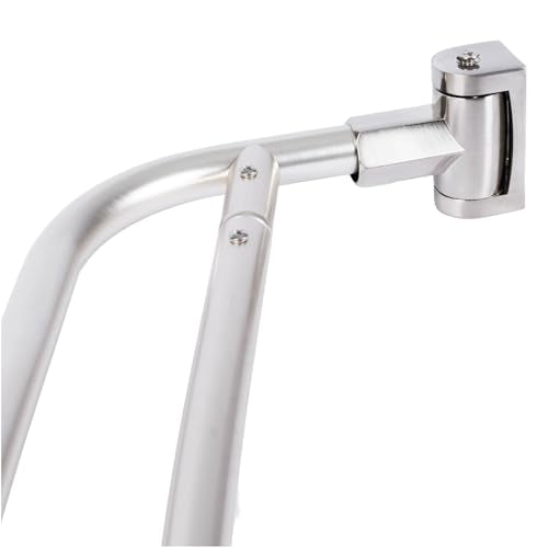 JS Jackson Supplies Double Curved Shower Rod, Metal Construction, Adjustable Between 44 to 70 Inches, Aluminum Rods and Zinc Mounting Hardware, Quality Modern Bathware, Brushed Nickel Finish - color: Brushed Nickel