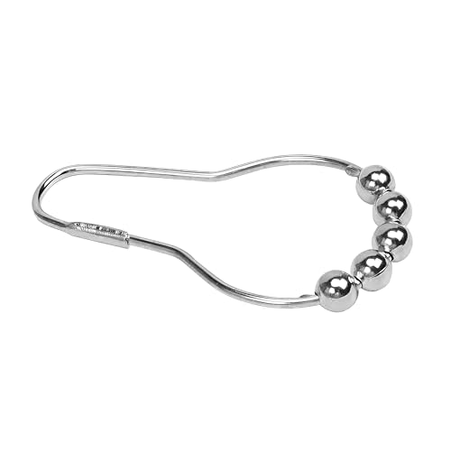 12 PCS Silver Shower Curtain Hooks Rings, Rust-Resistant Metal Double Glide Shower Hooks for Bathroom Shower Rods Curtains, Set of 12 Hooks, Silver - color: Silver