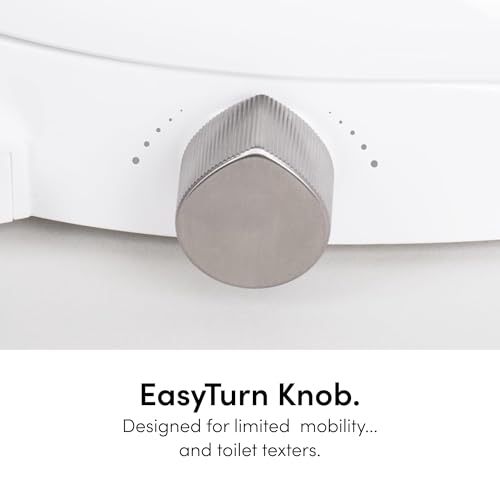 TUSHY Wave Non-Electric Bidet Toilet Seat, Round, Bamboo Knob | Quick-Release, DuoFlow Front and Rear Wash, Self-Cleaning Nozzle, Soft-Close Lid, Sleek Design, 10 Minute DIY Install - color: White/Bamboo, style: Single Temp - Round Seat