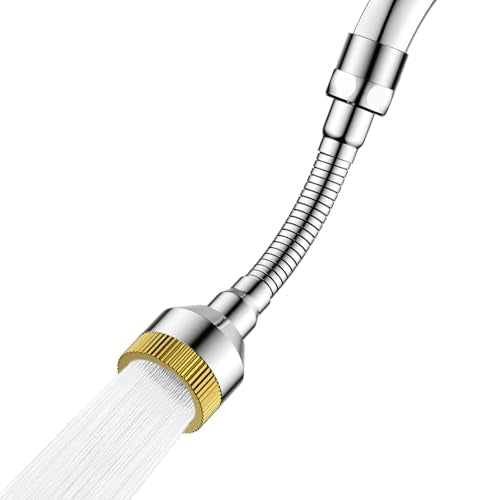Faucet Sink Aerator/Extender/Sprayer/nozzle,Faucet Attachment Replacement for Bathroom&Kitchen, Anti-slip Swivel Aerator with 55/64" Threaded Adapter (Long-length silver) - color: Long-length silver