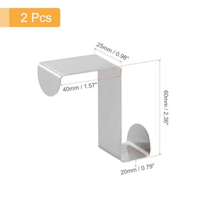 uxcell Over The Door Hooks,2pcs - Stainless Steel Door Hangers Hooks, S-Shaped Double Hooks for Hanging Clothes, Hats, Towels (Silver) - color: Silver