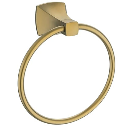 Hand Towel Holder for Bathroom Brushed Gold Towel Ring Stainless Steel and Zinc Alloy Towel Hanger Wall Mount for Bath, Kitchen - color: Brushed Gold