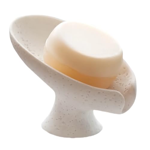 Bar Soap Holder, Soap Dish for Shower, Self Draining Soap Dish,Travertine Style Soap Holder, Used for Sinks, Bathrooms, Showers,Kitchens (White Limestone) - color: White Limestone