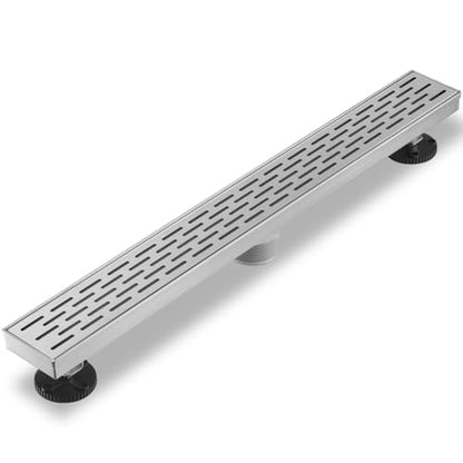 Sharp-tec Shower Drain, 36 inch Linear Shower Drain, Brushed 304 Stainless Steel Rectangular Shower Floor Drain with Adjustable Leveling Feet, Hair Strainer, cUPC Certified, ST-096-36S - color: Brushed Nickel, size: 36 inch