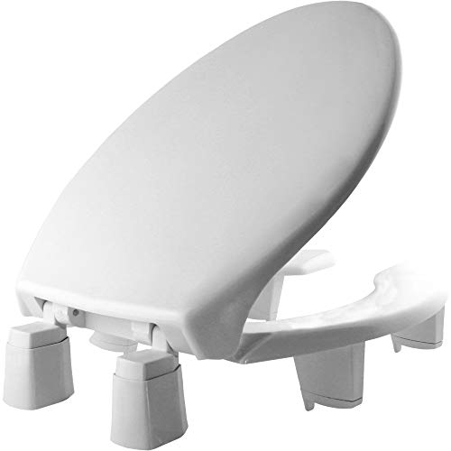 BEMIS 3L2150T 000 Medic-Aid 3" Lift Raised Open Front Plastic Toilet Seat with Cover, ELONGATED, Long Lasting Solid Plastic, White - style: Open Front Seat with Cover - 3-Inch Lift