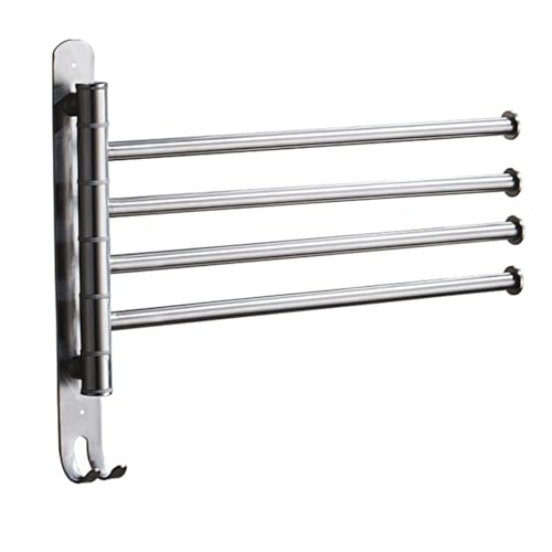 ZHOUXIAO Premium Stainless Steel Swing Out Towel Bar/Swivel Towel Racks for Bathroom Kitchen, Brushed Towel Bar Folding Arm Swivel Hanger Bathroom Storage Organizer Wall Mou 6Bars
