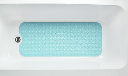 Extra-Long Non-Slip Bathtub & Shower Mat 39”x16” (Smooth/Non-Textured Tubs Only) Safe, Clean, Machine-Washable, Superior Grip&Drainage, Vinyl, Opaque Aqua/Blue-Green - color: Opaque Aqua (Blue-green), size: 39" x 16" (Rectangular)