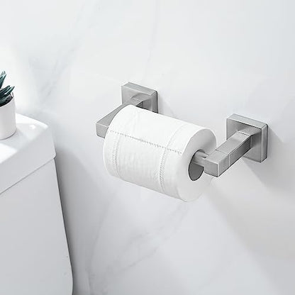 WOLIBEER Brushed Nickel Toilet Paper Holder Towel Ring,Bathroom Hand Towel Holder Toilet Roll Holder Wall Mounted,Modern Bath Hardware Set Stainless Steel 2 Pieces - color: Brushed Nickel