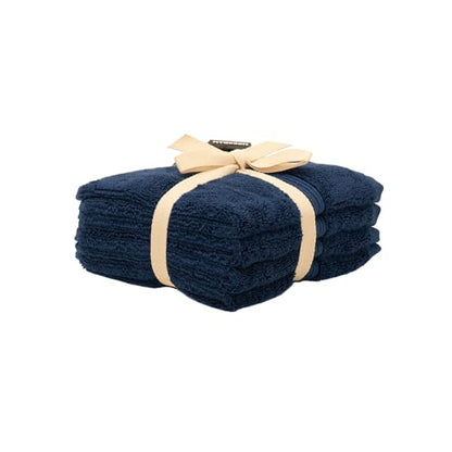 Mosobam Luxury Turkish Washcloths, 12 Pack, 13 x 13 in, 700 GSM, Navy Blue | 12 washcloth face towels, 13 x 13 in, 700 GSM bamboo-viscose and Turkish cotton blend, plush, absorbent and woven in Turkey - color: Navy, size: Washcloths, Set of 12