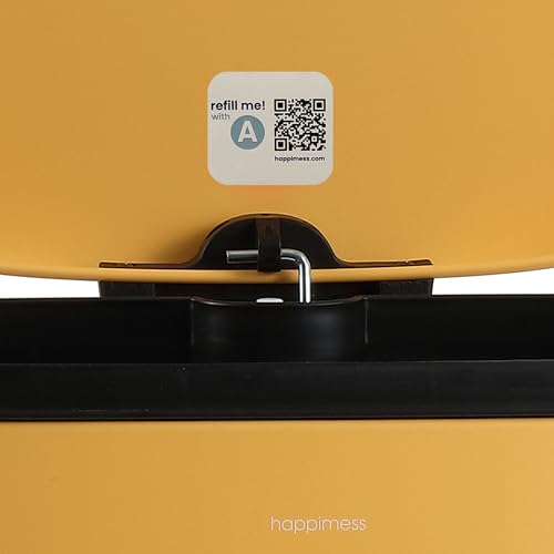 happimess Curtis 8 Gal Step Trash Can Soft Close 25", Daffodil Yellow | Iron Construction, Satin Finish, Removable Liner, Steel Pedal, 20 Trash Bags Included, Kitchen Office Bin - color: Daffodil Yellow