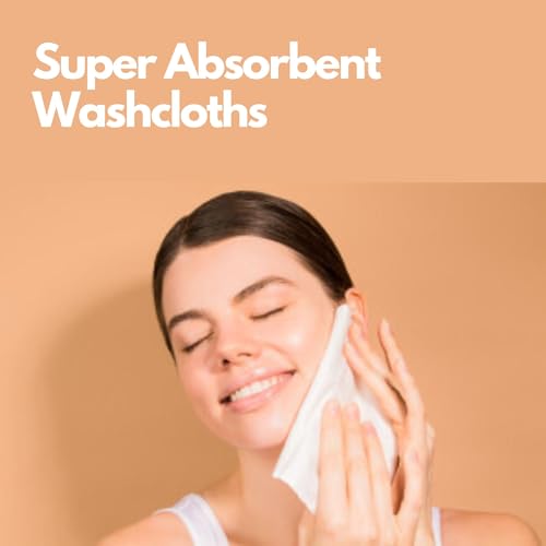 24 Pack Cotton Washcloths Set - 100% Ring Spun Cotton, Premium Quality Flannel Face Cloths, Highly Absorbent and Soft Feel Fingertip Towels (White)