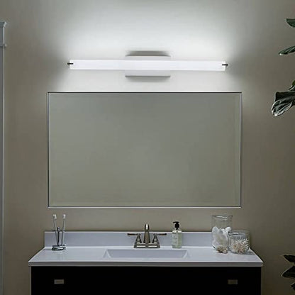Kichler 11150NILED LED Linear Bath Vanity in Brushed Nickel, 37.25" | LED bath bar with white acrylic diffuser for bathroom mirrors (37.25"), 11150NILED - size: Medium