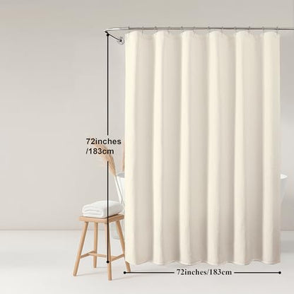 Cream Shower Curtain, Waffle Weave Heavy Fabric Shower Curtain for Bathroom, Waterproof Thick 420G/M Textured Soft Elegant Luxury Hotel Spa Bath Curtains, Machine Washable, Cream, 72W x 72L - color: Cream, size: 72"W x 72"L (Pack of 1)