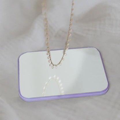 2Pcs Table Desk Vanity 8-Inch Makeup Mirror, Simple Portable Travel Mirror with Stand, Standing and Wall Hanging Dual-use Purple - color: 2pcs-purple