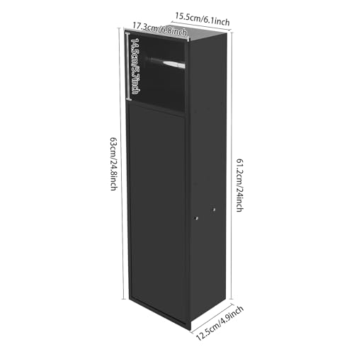 Recessed Toilet Paper Holder, 4 Tiers in Wall Toilet Paper Holder, 304 Stainless Steel Recessed Bathroom Cabinet Tissue Paper Storage Cabinet with Dispenser (Black) - color: Black