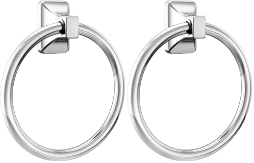 Moen Donnor Collection Chrome 6.25-Inch Diameter Wall Mount Contemporary Bathroom Hand-Towel Ring, P5860, (Pack of 2) - size: 1 Count (Pack of 2)