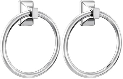 Moen Donnor Collection Chrome 6.25-Inch Diameter Wall Mount Contemporary Bathroom Hand-Towel Ring, P5860, (Pack of 2) - size: 1 Count (Pack of 2)