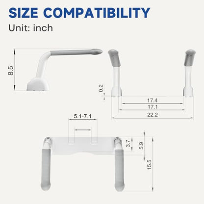 DOZAWA Toilet Safety Rails for Seniors, Heavy Duty Toilet Rails with Foldable Handles, Space-Saving Toilet Assist Arms, Toilet Bars for Elderly, Pregnant, Mobility Impaired, Support Up to 480LBS