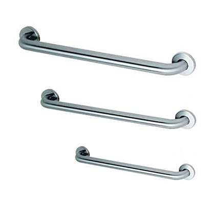 Prestige Commercial Grab Bar Bundle 3-Pack 1.5in Dia 18/36/42in ADA | Satin-Finish Stainless Steel; 1.5in Diameter; lengths 18/36/42in; 3-piece assortment; ADA compliant - style: 3 Piece Assortment