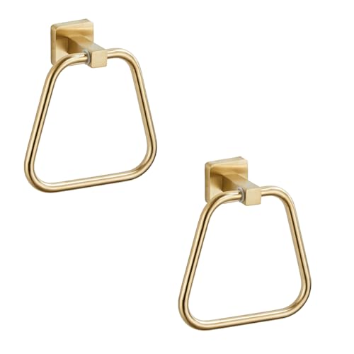 Brushed Light Gold Towel Ring for Bathroom 2 Pack, Kitchen Bath Towel Holder Hangers Wall Mount Heavy Duty Stainless Steel - color: Brushed Light Gold, size: 2 Pack