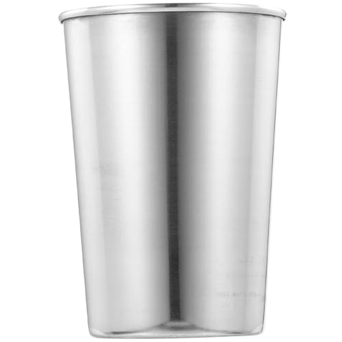 1Pc Stainless Steel Pint Cups Shatterproof Cup Tumblers Stackable Metal Drinking Glasses BPA Free Unbreakable Stackable for Bar Home Restaurant Camping Kids