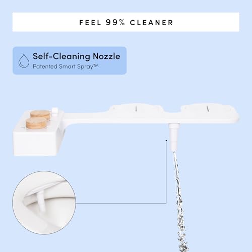 TUSHY Spa 3.0 Cool to Warm Water Bidet Attachment, Bronze | Universal Fit, Easy Install, Self-Cleaning, Adjustable Pressure and Angle Control, Sink Access Required Within 6 Feet - color: White/Bronze, style: Warm Water Optional