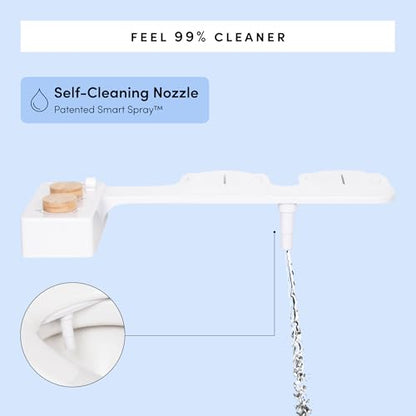 TUSHY Spa 3.0 Cool to Warm Water Bidet Attachment, Bronze | Universal Fit, Easy Install, Self-Cleaning, Adjustable Pressure and Angle Control, Sink Access Required Within 6 Feet - color: White/Bronze, style: Warm Water Optional