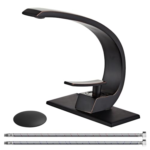 Oil Rubbed Bronze Bathroom Sink Faucet, Unique Design and Drain - color: Oil Rubbed Bronze