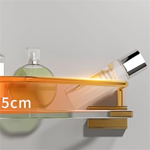 Bathroom Shelves Metal Acrylic Electroplating Wall Hanging Corner Shelf Waterproof Strong Bearing Shower Shelf(B) - color: B