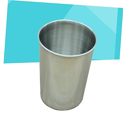 2pcs Stainless Steel Water Tumbler Cups Versatile Beverage and Toothbrush Holder Silver for Home Parties and Washrooms Easy to Clean Design - size: 6X6cm