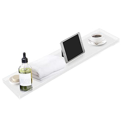 Bathtub Tray Caddy Acrylic Bath Tray, Wine Glass Book Holder Bath Tub Table Caddy, Clear Acrylic Shower Caddy for Home Organizer Shelf Luxury Most Baths
