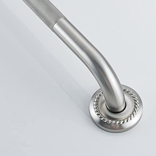 Anti Slip Shower Grab Bar, 12-Inch Toilet Textured Sturdy Hand Rail, Stylish Bathroom Armrest, Brushed Nickel Finish, Multi Function Assist Handle - color: Brushed Nickel, size: 12 Inch