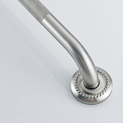 Anti Slip Shower Grab Bar, 12-Inch Toilet Textured Sturdy Hand Rail, Stylish Bathroom Armrest, Brushed Nickel Finish, Multi Function Assist Handle - color: Brushed Nickel, size: 12 Inch