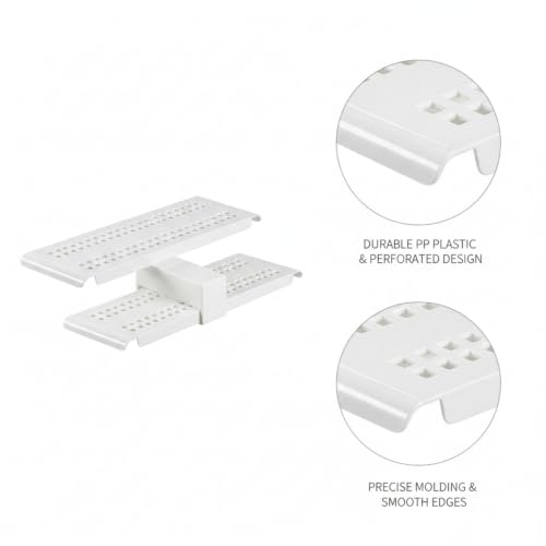 Adjustable Telescopic Tension Shelf for Under Sink Storage, No-Drill PP Plastic Cabinet Organizer Rack, White (1 Pack) - size: 14.84 x 4.72 x 0.71 in