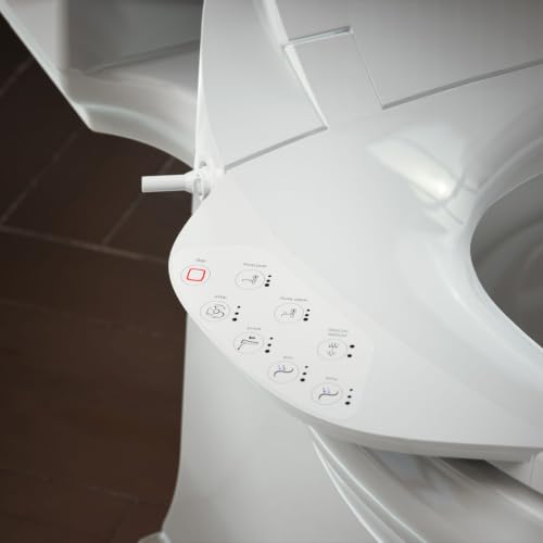 Kohler PureWash E750 Elongated Heated Bidet Toilet Seat, White with Touchscreen Remote Control, Quiet-Close Grip-Tight Lid, Self-Cleaning Wand, Warm Water Bidet, Adjustable Water Pressure, Nightlight - color: White