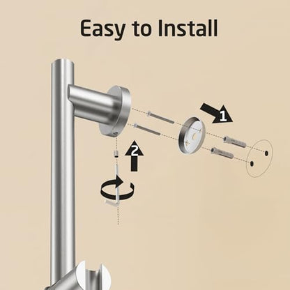 KES Adjustable Shower Head with Slide Bar, 5-Function Handheld Sliding Shower Head with Extra Long Hose Wall Mount Brushed Finish, F204-BS-C1 - color: Brushed Grey