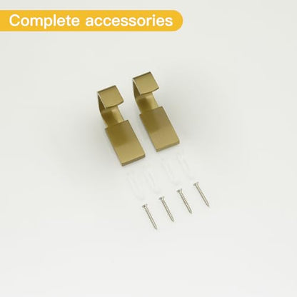 Brass Towel Hook, Bathroom Robe Coat Clothes Hook, Brushed Gold 2 Pack | Wall Mounted with Screws for Bathroom, Kitchen, Hotel, Garage, Laundry, Square Coat and Hat Hooks, Rustproof & High Quality - color: Brushed Gold, size: 2 Pack