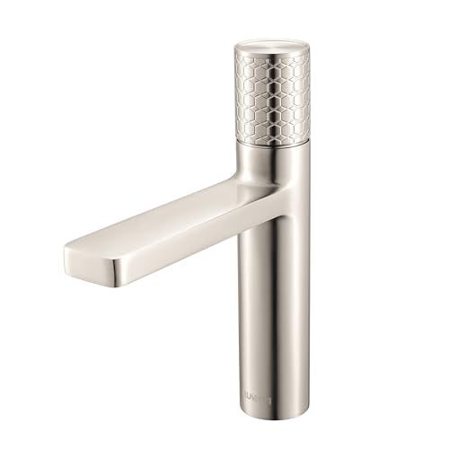 Ruvati Emilio Single Hole Diamond Pattern Bathroom Faucet in Stainless Steel Brushed Nickel - RVF5133BN - color: Brushed Nickel