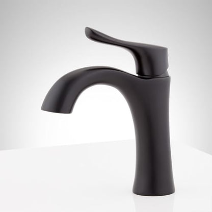 Signature Hardware 447940 Provincetown 1.2 GPM Single Hole Bathroom Faucet with Metal Lever Handle and Pop-Up Drain Assembly | Includes - Pop-Up Drain Assembly - Brushed Nickel