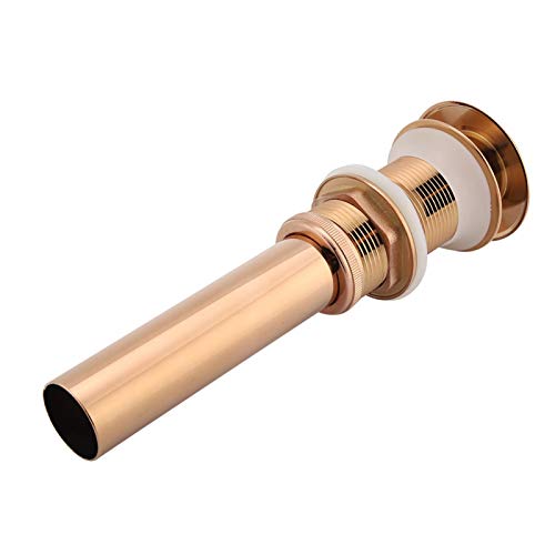 G1 1/4" Bathroom Sink Drain with Overflow Vessel Sink Lavatory Vanity Up Drain Stopper(Rose Gold)