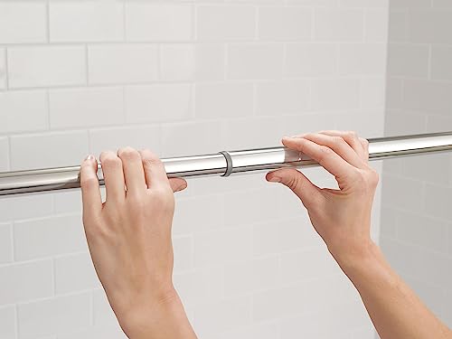 Moen Chrome 44-72-Inch Adjustable Tension Mounted Straight Shower Curtain Rod for Bathroom, No Drilling Needed, TR1000CH - color: Chrome