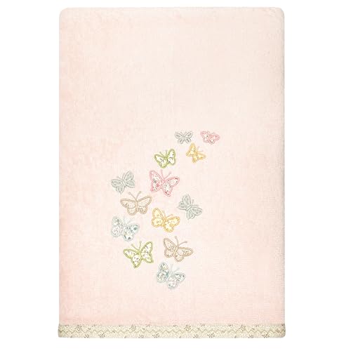 Frolic 4-Piece Luxury Towel Set, Calico Applique, Soft & Durable Turkish Cotton, Elegant Bathroom Ensemble, 2 Bath 2 Hand Towels, Blush - color: Blush, size: 2 Pcs Bath 2 Pcs Hand Towel