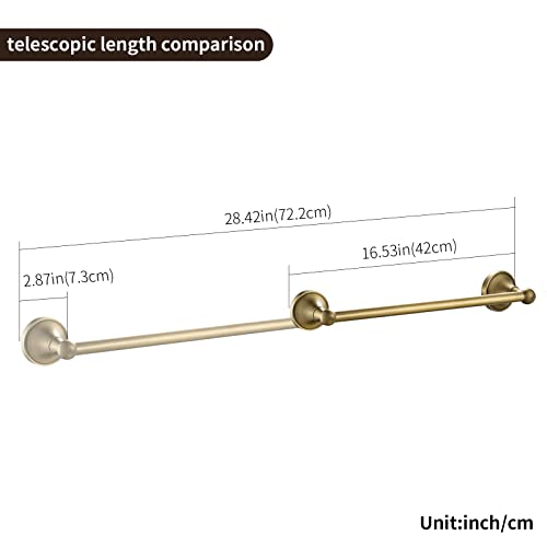 Leyden Antique Brass Towel Bar, Adjustable Towel Holder Rod Brass Towel Rack Bathroom Accessories Wall Mount - color: Single Towel Bar