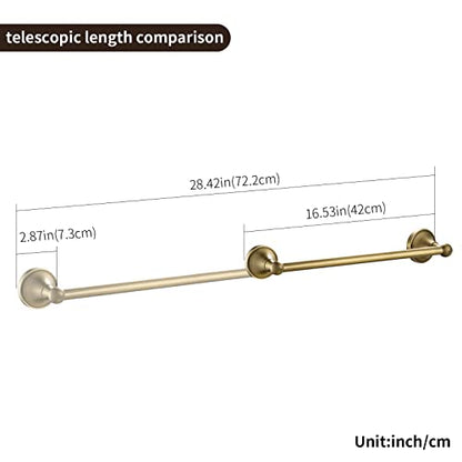 Leyden Antique Brass Towel Bar, Adjustable Towel Holder Rod Brass Towel Rack Bathroom Accessories Wall Mount - color: Single Towel Bar
