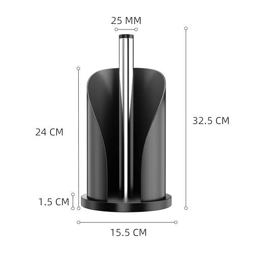 Toilet Paper Towel Holder, Stainless Steel Freestanding Bathroom Tissue Organizer, Rolls Storage Holder, Paper Towel Dispenser for Bathroom Kitchen (Black S) - color: Black S