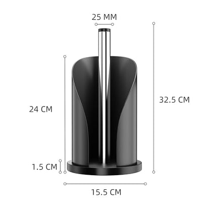 Toilet Paper Towel Holder, Stainless Steel Freestanding Bathroom Tissue Organizer, Rolls Storage Holder, Paper Towel Dispenser for Bathroom Kitchen (Black S) - color: Black S