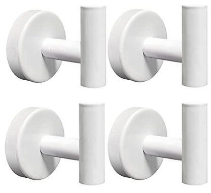 4 Pack Towel Hooks Bathroom Wall Hook Holder Stainless Steel Coat Robe Clothes Hook for Bath Kitchen Hotel Garage（White） - color: White, size: 4