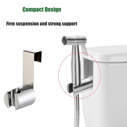 LiXiongBao 2 Pack Bidet Sprayer Holder for Toilet Attachment Bathroom Hanging Bracket for Handheld Shower Toilet Bidet Sprayer,Stainless Steel Toilet Tank or Wall Mounted Bathroom Head Hold - color: 2 Pcs