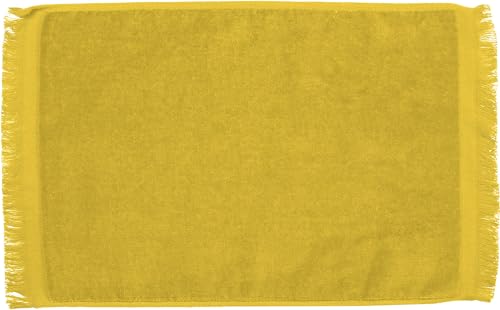 Set of 12 Premium Fringed Velour Fingertip Towels (Yellow), 11”x18” Inches – Pack of 12-100% Cotton, Soft & Absorbent – Bright Guest Towels for Bathrooms, Salons, Spas & Embroidery Use - color: Yellow