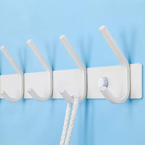 WEBI Coat Rack Wall Mounted,Coat Hooks Wall Mount,Coat Hanger Wall Hook Rack,4 Hooks for Hanging Coats,Hats,Jacket,Clothes,White - size: 4 Hooks